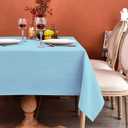 MEANMOY Baby Blue 210GSM Water & Stain Resistant Rectangle Tablecloth for 8 Foot Table Solid 60 x 120 Inch Rectangular Table Cloth in Wrinkle Free Washable Polyester Fabric for Wedding, Party, Banquet