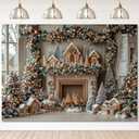 Mocsicka Christmas Backdrop Christmas Tree Gifts Photo Backdrop Xmas Holiday Party Decoration Photo Booth Props (10x7ft)