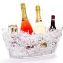 1pc Bucket with 1pc Scoops ,Large Clear Acrylic Ice Bucket for for Wine Champagne Mimosa Cocktail Bar Picnic Fruit Storage Basket 