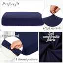 Newwiee 8Pcs Patio Cushion Covers Stretch Outdoor Cushion Cover Replacement for Patio Furniture Sofa Couch Slipcovers, Soft Flexibility Washable Furniture Protector(Waterproof Pure,Navy)