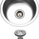 13 inch Stainless Steel Undermount Mini Single Round Bowl Kitchen Bar Sink with Drainer
