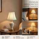 Cream Bell Lamp Shades Set of 2, 6.7" x 13" x 10" Fabric Replacement Lampshades for Table Lamps, Spider Fitter Lamp Shades for Home Decoration in Living Room, Bedroom, Easy Assembly Required