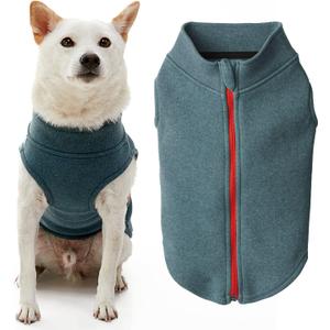 Gooby Zip Up Microfiber Fleece Dog Sweater - Turquoise, X-Small - Warm Double Layered Step-in Jacket Without Ring Leash - Winter Sweaters for Small and Medium Dogs