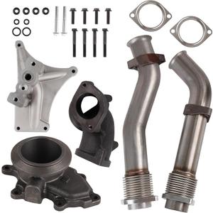 Bellowed Up Pipe Kit with NON-EBPV Pedestal & Exhaust Housing Compatible with 1999.5-2003 Ford F250 F350 F450 F550 7.3L Powerstroke Diesel