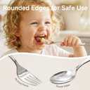 2 x KINGSTONE Toddler Utensils Set with Case, 18/10 Stainless Steel Kids Silverware - Children Safe Small Fork & Spoon, Food-Grade Toddler Dishes, Mirror Polished, Dishwasher Safe