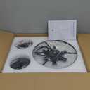 Black Glass Chandelier 6-Light Water Ripple Glass Pendant Lighting Luxury 15.7" Hanging Light Fixture for Dining Room,Kitchen Island,Entryway,Hallway,Bedroom,E12 Base