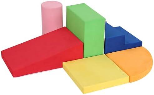 JungleDove 6-Piece Set Baby Foam Climbing Blocks for Toddlers - Baby Climbing Toys for Toddlers Indoor - Kids Soft Play Climbing for Toddlers - Velvet Foam Play Gym Playtime Corner Climber