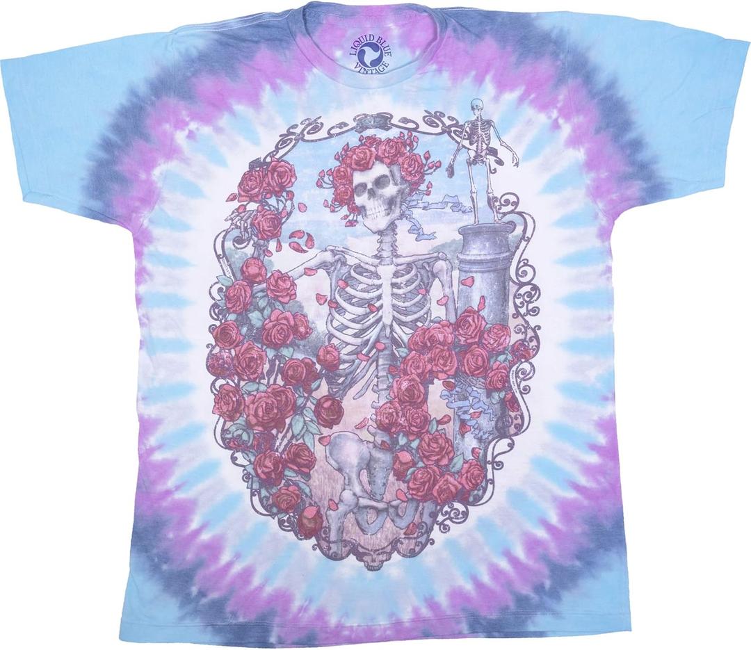 Liquid Blue unisex adult Grateful Dead Vintage 30th Anniversary Tee T Shirt, Tie Dye, X-Large US