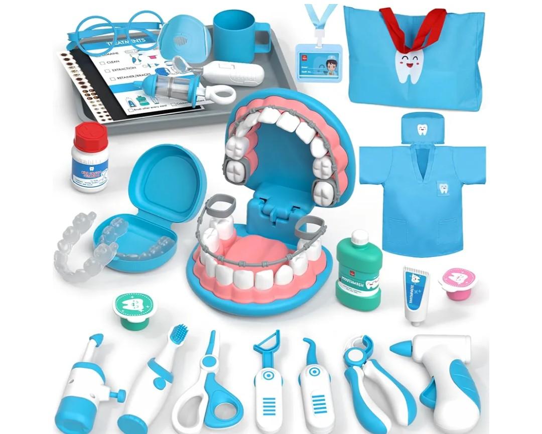 Lehoo Castle Doctor Kit for Toddlers 3-5, Kids Dentist Play Set, Toys for 4+ Year Old Girls Boys, Pretend Play for Toddlers 2-4, Kids Doctor Playset, Medical Kits for Boys 3+