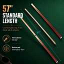 HMQQ 48/58 Inch 2-Piece Hardwood Pool Cues, 2/4 Pack, Two-Tone, 58in 20 oz, 58" set of 2 20OZ
