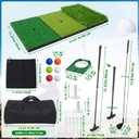 Gemscream 20 Pcs Golf Practice Set for Adults, Father's Day Dad Gifts Including 3 in 1 Hitting Mat, Golf Putting Cup with Flag, Putter Green Training Set with Ball Tee Towel Hat Bag for Indoor Outdoor