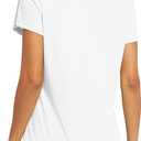 MAGCOMSEN Women's Workout Tops Short Sleeve UPF 50+ Athletic Shirts Quick Dry V-Neck T-Shirt Moisture Wicking Gym Tee (White, S)