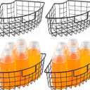 4 Pack Lazy Susan Basket Lazy Susan Organizer Bins for 18"/20" Diameter Turntable 1/4 Wedge Corner Cabinet Organizer Kitchen Organization Metal Lazy Susan with Handle for Cabinet 9 x 6.2 x4 Inch