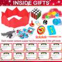 10 Pack Christmas No-Snap Party Table Favors, Christmas Table Favor with Party Hat, Joke & Little Gifts Inside for Kids and Adults, Xmas Table Decorations Seasonal Holiday Dinner Traditions Supplies