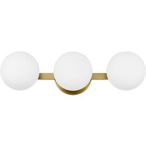 Champagne Bronze Mid-Century 3-Light Globe Bathroom Vanity Light