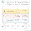 Amazing Baby Transitional Swaddle Sack, Arms Up Half-Length Sleeves & Mitten Cuffs, Swaddle for Newborn Transition to Baby Sleep Sack Wearable Blanket, Large, 6-9 Month, 21-24 lb, Little Zebra