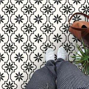 MORCART Peel and Stick Floor Tile, Vinyl Flooring Waterproof, DIY Flooring for Bathroom, Kitchen, Fireplace, Pet House, Stairs, Bedrooms, Wall (20PCS,7.87" x 7.87",Black)