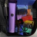 Professional Dog Grooming Clipper with Replacement Blade, 5-in-1 Adjustable A5 Blade Cordless Pet Grooming Kit 2 Speed Trimmer Hair Shaver with Detachable Metal Combs Nova for Animal Horse (Purple)