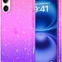 JJGoo Compatible with iPhone 16 Plus Case Clear Glitter, Sparkle Soft TPU Transparent Shockproof Women Girls Slim Bling Sparkly Bumper Cover Phone Case for iPhone 16 Plus 6.7-Inch