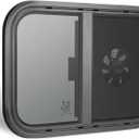 RV Window 20 W X 14 H, Outfitted with Exhaust Fan, Horizontal Slider Replacement for RVs Camper Cargo Trailer, Featuring Ultra-Strength Tempered Glass & Trim Ring  Simple Install