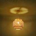 Bamboo Pendant Light - Boho Basket Chandelier Handmade Woven Pendant Light, Natural Wicker Rattan Hanging Chandelier for Kitchen Island Dining Room Living Room Porch, D 16", Large