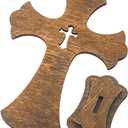 12 Inch 12 Pack Brown Wood Crosses Torched Wooden Tabletop Cross Rustic Standing Cross for Baptism Centerpieces Home Church Decor Prayer Gifts