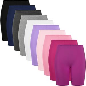Tuliara 10 Pack Girls Biker Shorts Cartwheel Bike Under Dress Athletic Dance Gymnastics Toddler Girl Shorts Kids Clothes Mixed Color A 7-8Y