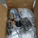 HOLKIE Caster Wheels Locking 3 Inch Expanding Stem Casters, Threaded Swivel Casters Set of 4 Heavy Duty Castors, Fit 1", 1-1/4", 1-2/5", 1-1/2",1-5/8" ID Stainless Steel Table, Cart, Furniture Legs