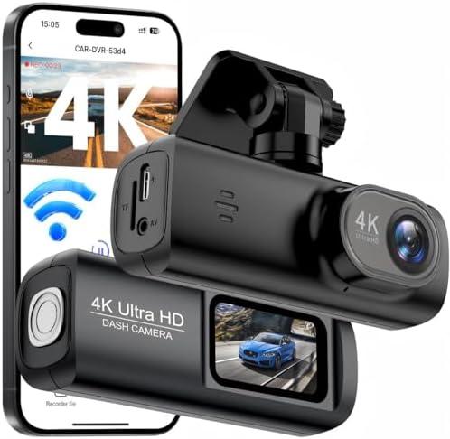APP Control, Built-in Wi-Fi & G-Sensor, 24H Parking Mode, Night Vision, WDR, Loop Recording, Support 256GB Max Without Camera