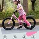 GROWNEER 16" Kids Balance Bike for 4-8 Year Old Boys Girls, Lightweight High Carbon Steel Frame, Adjustable Padded Seat & Handlebars, Rear Brake, All-Terrain, Pink