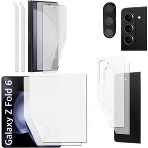 [2SET 9PCS] Samsung Galaxy Z Fold 6 5G 2024 Premium TPU film Screen Protector with Hinge Protector [Self-healing(Clear) 2set 8pcs] [1 Tempered Glass Lens protector] [Perfect Fit for foldable Screen] KIKNKILIN