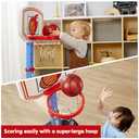 JOYIN Toddler Basketball Arcade Game Set, Adjustable Basketball Goal with 4 Balls for Kids Indoor Outdoor Play, Carnival Games, Christmas Birthday Gift for Boys Girls Age 1 and Up - Air Pump Included (Blue and Orange)