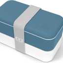 monbento - Bento Box Adult MB Original blue Denim - 2 Leakproof Compartments - Stackable Lunch Box Perfect for Work/Picnic/Sports - BPA Free Food Containers - Microwave & Dishwasher Safe - Blue (34 Floz)