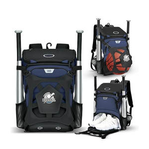 Baseball Bag for Adult and Youth, Large Capacity Bat Bag Lightweight Softball Bag with Shoe Compartment and Fence Hook for TBall Bat & Equipment, Waterproof Baseball Backpack for Helmet, Gloves