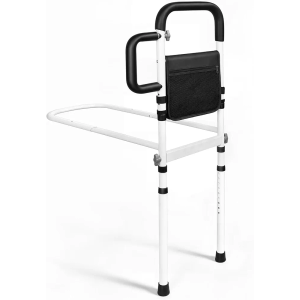 Bed Rails for Elderly Adults Safety, ASTM Certified Bed Rail for Seniors with Motion Sensor Light, Non-Slip Handle & Storage Bag, Height Adjustable Bed Assist Bar with 400LBS Support, Dark Black