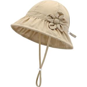 WATAME Baby Sun Hat UPF 50+ Toddler Bucket Hats Cute Girls Wide Brim Kids Cotton Hat for Outdoor Infant Beach Essentials