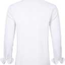 J.VER Men's Dress Shirts Solid Long Sleeve Stretch Wrinkle-Free Formal Shirt Business Casual Button Down Shirts, M (White)