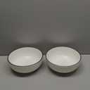 Salad Bowls, 120 OZ(10") Large Serving Bowls Set of 2, Ceramic White Serving Bowls for Salad, Soup, Pasta and Dinner, Large Porcelain Bowl Set for Entertaining with Black on the Rim