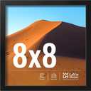 LaVie Home 8x8 Picture Frame - Black Square Frame with HD Plexiglas, Display for Vertical or Horizontal, Classic Collection