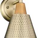 FEMILA 1-Light Vintage Wall Sconces, Antique Brass Industrial Sconces Wall Lighting, Single Bathroom Vanity Light Fixtures Wall Mount Lamp, Hammered Metal Shade,4FG59B BG (6")