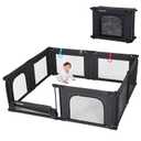 Doradotey Baby Playpen, Shape &Size Adjustable Large Baby Playard for Babies and Toddlers, Foldable Playpen Fence Indoors Play Center Yards, Breathable Mesh Anti-Fall Play Pen 180x200x68cm, Black (79x71x27 in)