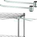 MorningRo 2 Pcs Wire Shelf Hooks Post Utility Hook Wire Shelving Accessories Chrome Plated Steel Hanger with a Rubber Cap for Hanging Pots Kitchenware Clothes (Silver)