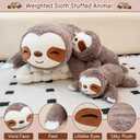 SQEQE Weighted Stuffed Animals Sloth Plush, Weighted Sloth Stuffed Animals Plushies, Soft Pillow Toy for Kids Adults, Valentines & Birthday Gifts 9.8 Inch, 0.8 Lb