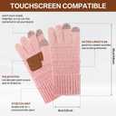 Geyoga 4 Pairs Women's Touchscreen Warm Winter Gloves Knit Thermal Glove with 3 Touch Screen Fingers for Women Cold Gifts