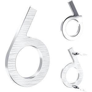 5 Inch Self Adhesive House Numbers, Address Numbers for House, Modern Metal Anti-Rust Weatherproof Home Number for House, Silver Mailbox Numbers for Outdoor Garage Gate Office Apartments Room (6/9)