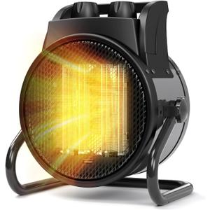 Space Heaters for Indoor Use, 1500W PTC Electric Heaters with Thermostat, Small Portable Heater with 90Adjustable Angle, Fast Safety Heat, Overheat Protection, Small Heater for Indoor/Outdoor Use