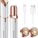 Kradaa Facial Hair Removal for Women: Electric Face Razor with LED Light - Painless & Instant Results Mini Shaver for Travel Use (Peal White) 