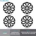 4-Pack Universal Hubcaps Replacement R14 14 inch, Steel Wheel Rim Cover for Most Cars Trucks Sedans SUV, 14" 14 in Wheel Covers Hub Caps (Silver+Black Color)