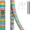 Resonax 60-Compartment Vinyl Roll Holder with 14 Mesh Pockets, 2 Hooks & Straps  66" x 8.6" Hanging Vinyl Storage Organizer for Craft Rooms  Grey