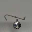 TANOSII Purse Hook Mental Clutch Holder Handbag Rhinestone Hanger for Table Desk Reverse White 1 Pack